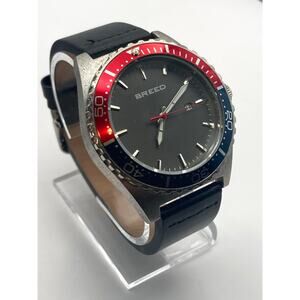 Breed Ranger Men's Watch 45mm - Fresh Battery - Pepsi Red Blue Date WR 5ATM
